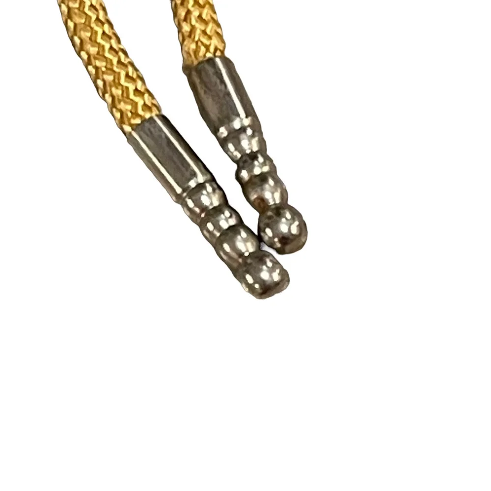 Vintage Mens Bolo Tie Yellow Rope With Aztec Native American Symbol Southwestern